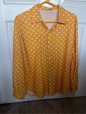 Sunshine Yellow Women’s Polka Dot Blouse